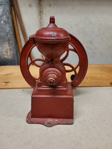 Antique MJF Patentado Coffee Mill Grinder Early 1900s Cast Iron RARE Piece Spain - Picture 6 of 24