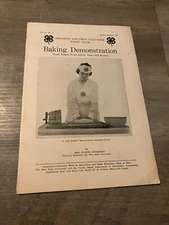 Baking Demonstration Booklet Boys and Girls Club Ohio 1924
