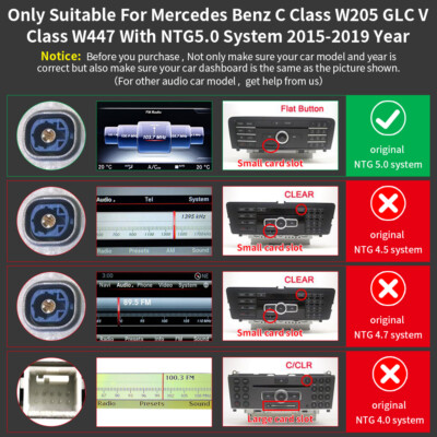12.3'' Wireless Car Stereo Multimedia Touch Screen For Benz C W205 X253 V W447