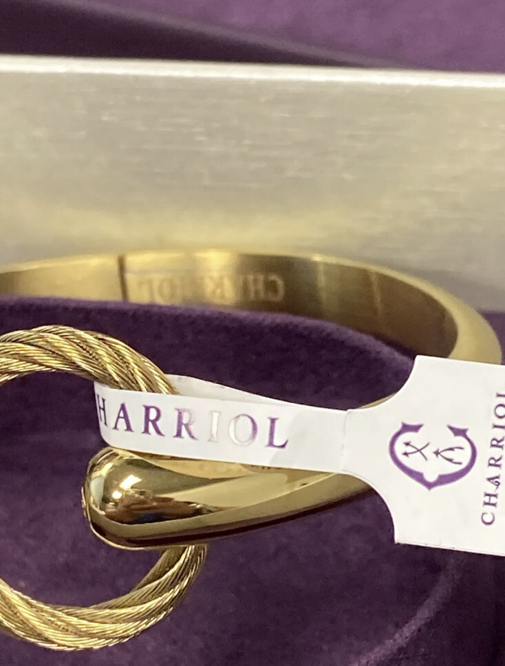 Charriol Infinity Zen Steel Bangle 04-404-1232-0C Yellow Gold-Women’s Sz Medium