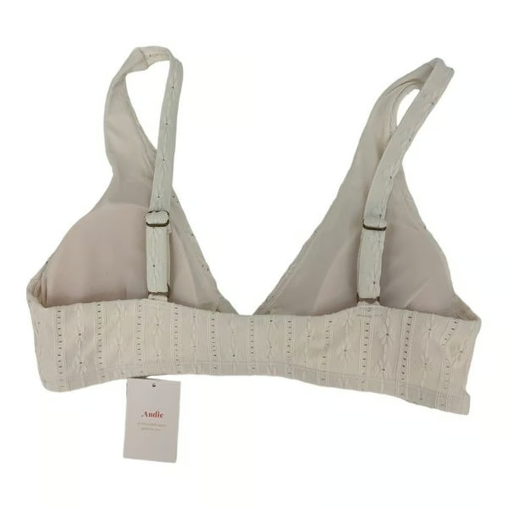 Andie Swim The Belmar Top Coconut White Eyelet Bikini Bathing Suit Size