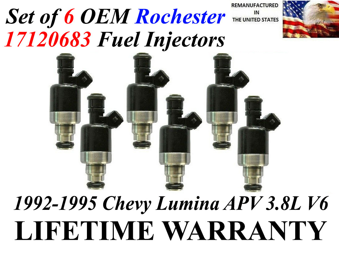 Genuine Set of 6 Rochester Fuel Injectors For 92-95 Chevrolet Lumina ...