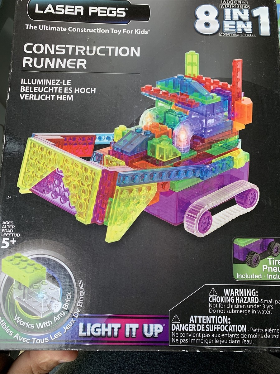 Laser Pegs 8-in-1 Construction Runner Building Set New