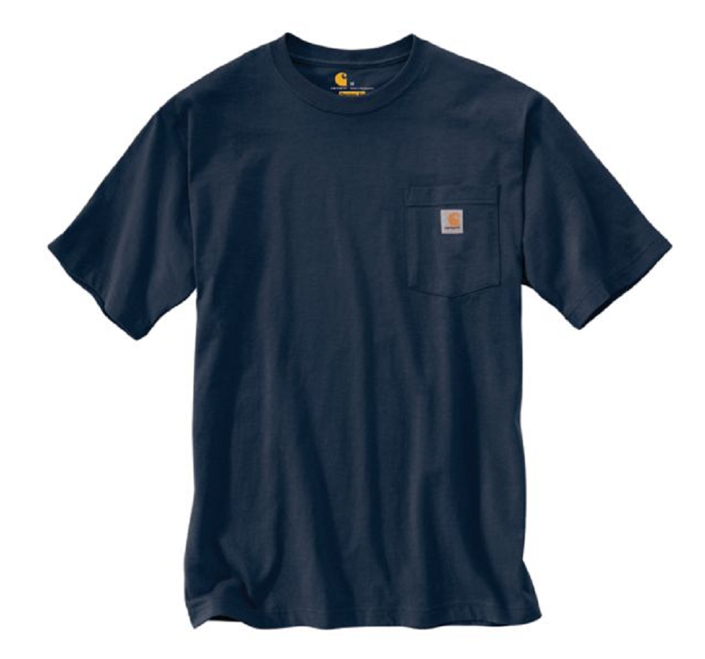 Carhartt K87-NVY Men's Short-Sleeve Workwear Pocket T-Shirt, Navy