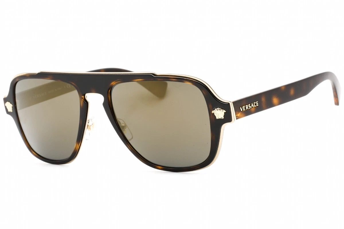 VERSACE VE2199 12524T Sunglasses Havana Frame Dark Grey Mirror 