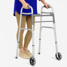 Vive Folding Walker for Seniors - Adjustable, Sturdy, 300Lbs Capacity