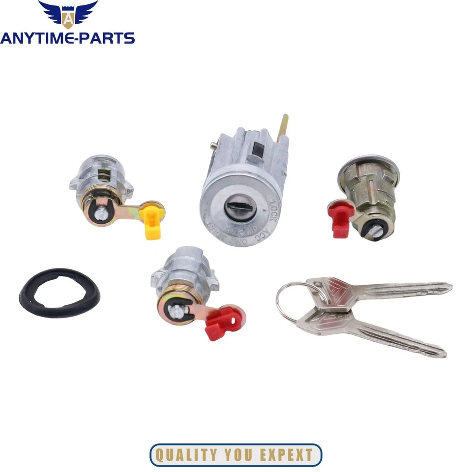 Ignition Cylinder LH +RH Door Trunk Lock with 2x Keys For 1987-92 Toyota Corolla Foto 3 de 4