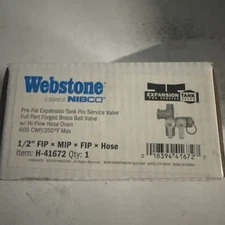 Webstone H-41672 Pro-Pal Valve 1/2" Brass 600 PSI FIP/MIP/Hose