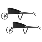  2 PCS Miniature Dollhouse Furniture Wheelbarrow Dolls Tiny Wheelbarrows