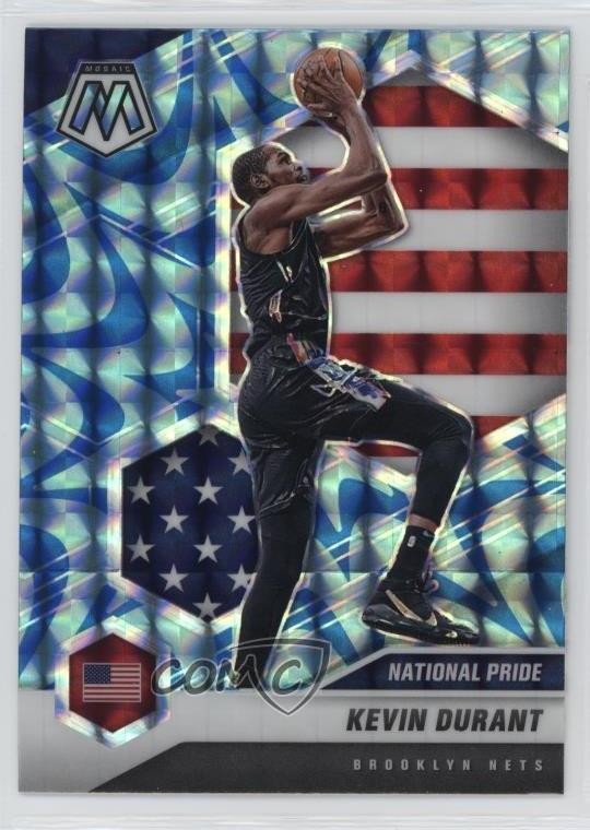2020-21 Panini Mosaic National Pride Reactive Blue Prizm Kevin Durant #248 11h3