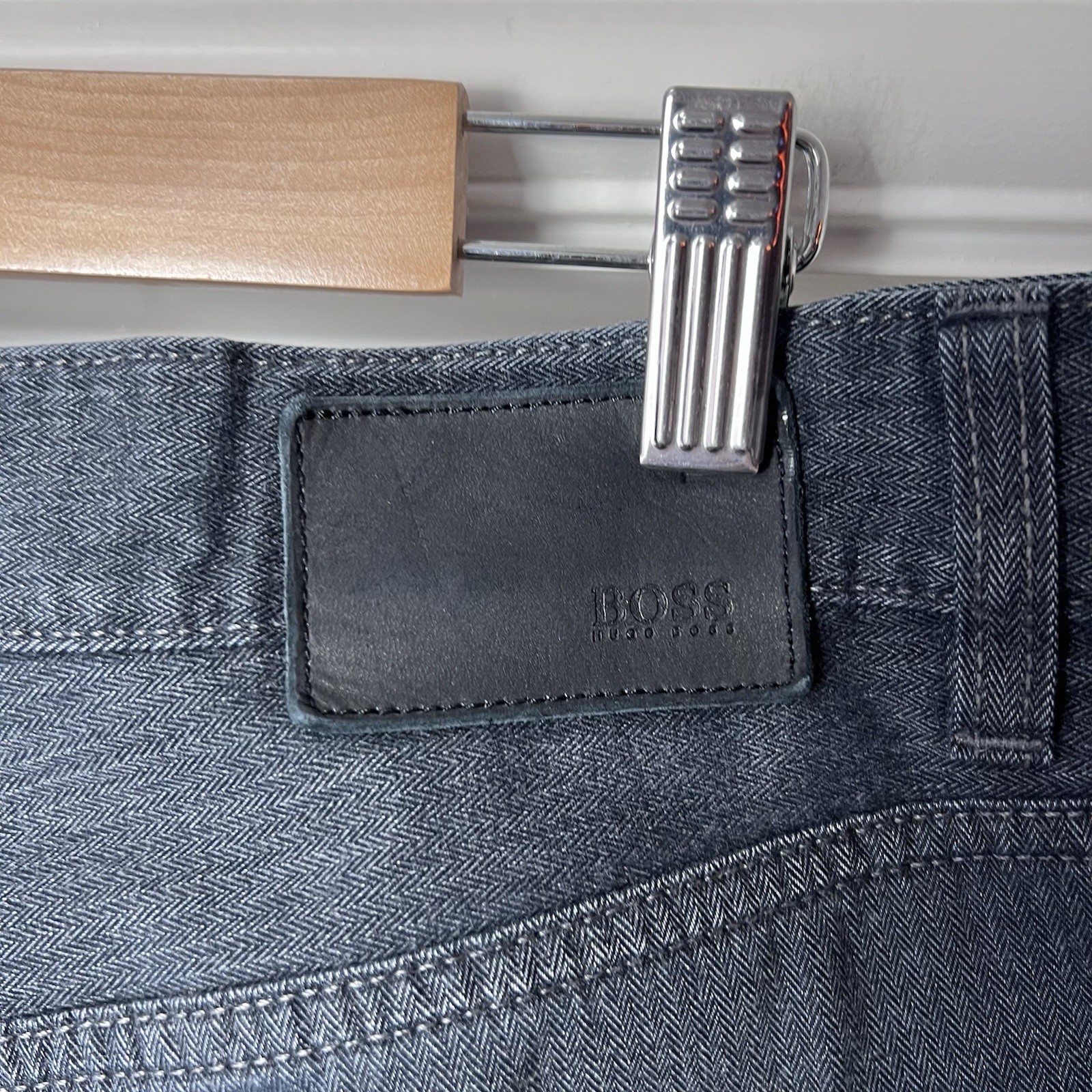 Hugo Boss Jeans Men's W34 L32 Black Grey Maine Regular Fit Straight Cotton Blend thumbnail 8