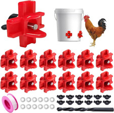 12 Pcs Horizontal Chicken Waterer Nipples with Drill Bits, Leakproof Poultry Wat