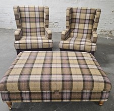 Two Armchairs with storage footstool Wesley- Barrell CS SB1