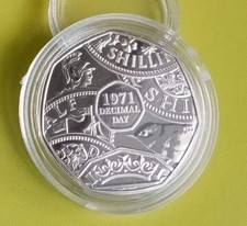 2021 Royal Mint Decimal Day 50p Fifty Pence BU Coin Arnold Machin Obverse