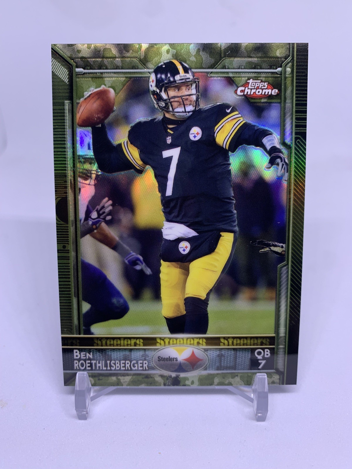 Ben Roethlisberger 2015 Topps Chrome #30 Camo Refractor /499 Steelers