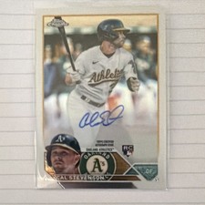 Topps 2023 Chrome Rookie Autograph Cal Stevenson #RA-CST Athletics Baseball Card