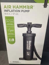 Air Hammer 14.5 " Inflation Pump-Bestway.  Double Action Pump W/3 Valve Adapters