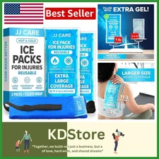 Gel Ice Packs Reusable - Pack of 2 Soft Ice Pack for Injuries with Wrap - Hot...