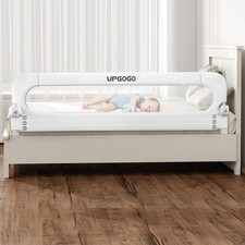 UPGOGO Folding Bed Rail for Toddlers, White, 71" L x 23.6" H U-shaped base 65
