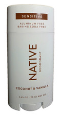 Native - Sensitive - Coconut and Vanilla Deodorant - Aluminum Free - 2.65 oz NEW