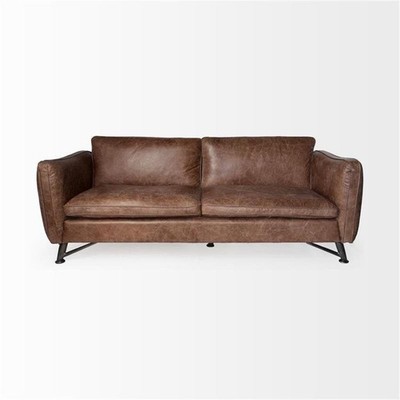 Mercana Cobain I 84.5'' Brown Leather Wrapped Two Seater Sofa