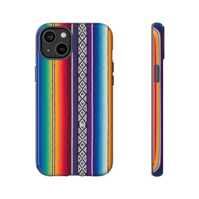Serape Stripe Phone Case   Colorful Mexican Blanket Pattern Tough Case