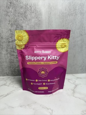 Slippery Kitty Queen Womens Probiotic Moisture pH Balance Odor Gummies Pineapple