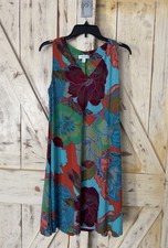 Nine West Women’s Floral Sleeveless Multicolore Psychedelic Tropical Dress Sz 8