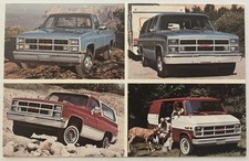 Vintage 1983 Gmc Trucks Postcard 6.2l Diesel Pickup Suburban Jimmy Vandura