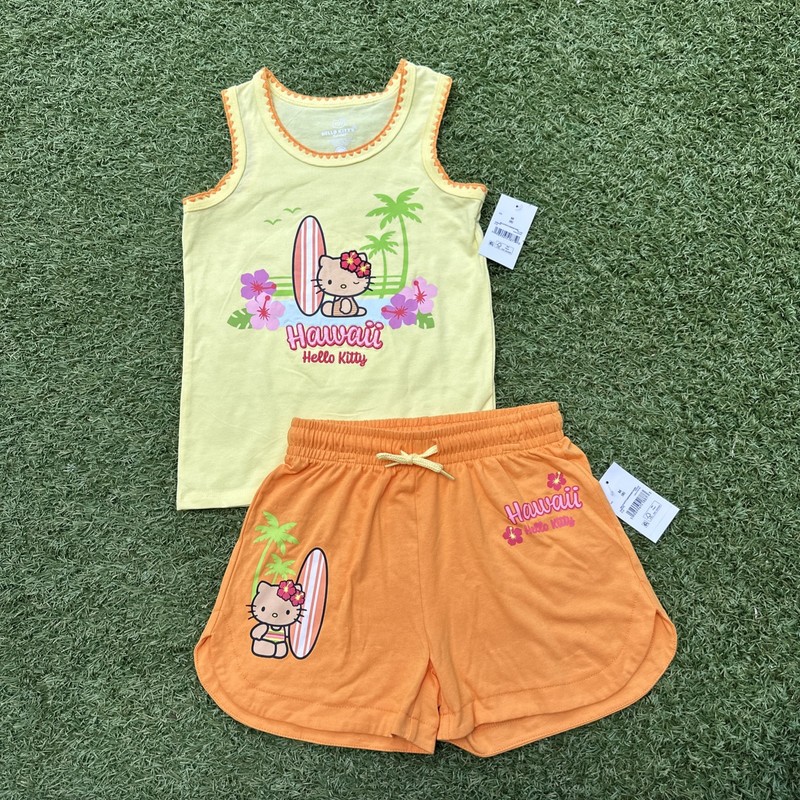 NWT Hello Kitty Surf HAWAII EXCLUSIVE Embroidered Tank Top & Shorts Set M (8)