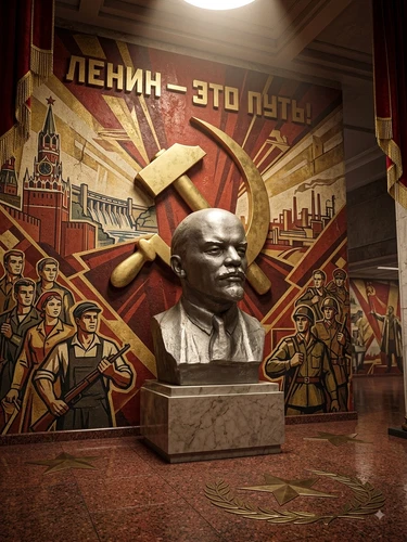 Vintage USSR Lenin Bust Statue Metal N. Baganov 1975 Soviet Propaganda Decor
