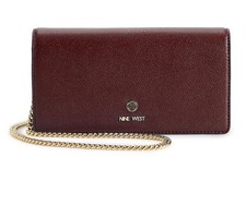 Nine West Chain Phone Merlot Color Crossbody Bag Purse New