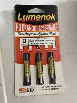 Lumenok GTC3 Gold Tip Crescent Bolt End - Orange, Pack of 3