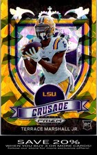 2021 Panini Prizm Draft Picks Collegiate Terrace Marshall Jr. Gold Ice LSU
