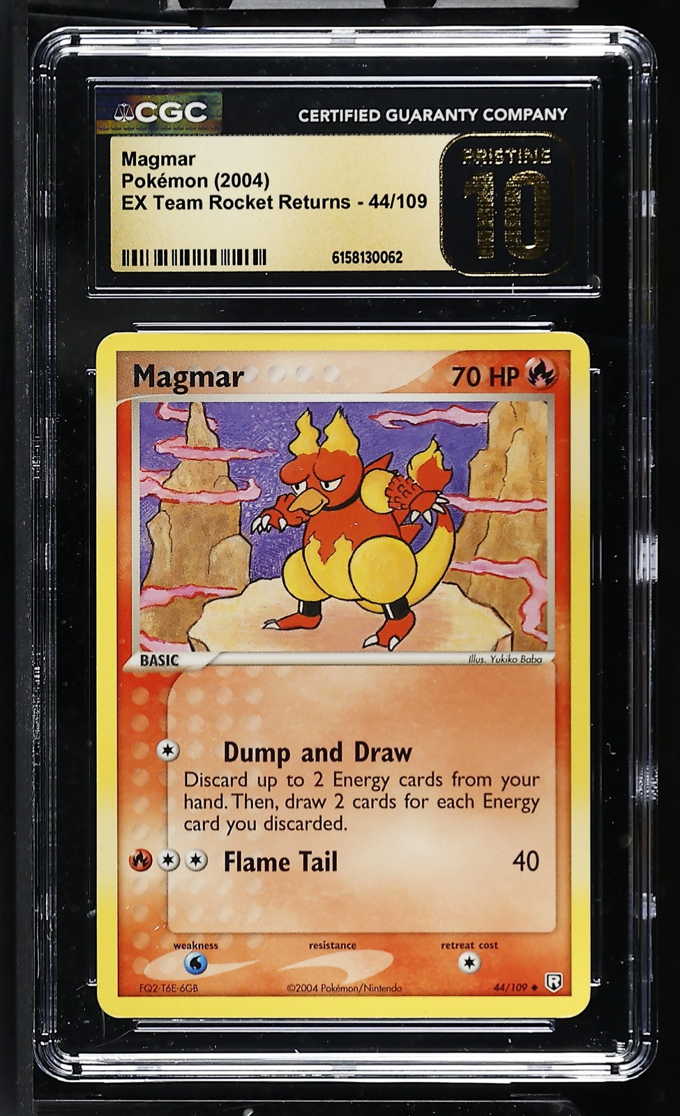 CGC 10 Pristine Magmar 44/109 EX Team Rocket Returns Pokemon