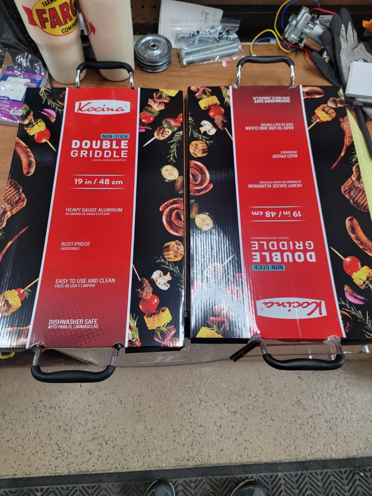 Kocina Double Griddle, Non-Stick, 19" #CK-1321. 2pk