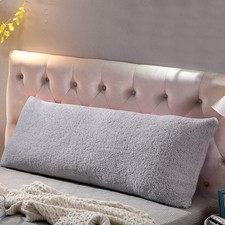 Plush 21"x54" Sherpa Body Pillow Cover with Durable Zipper - Perfect for Resting