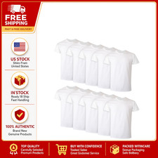 Hanes Men's Super Value Pack White Crew T-Shirt Undershirts, 10 Pack