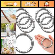 6 Pcs 2.6" Metal O Rings - Seamless 304 Stainless Steel, Heavy Duty Crafting Sup