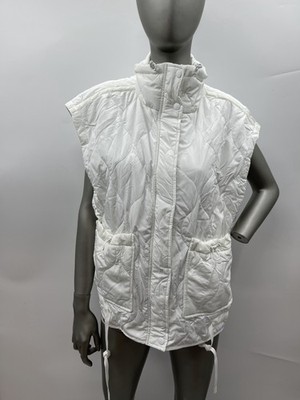NWT Women s Thread & Supply Full Zip Puffer Vest  Color White Size L