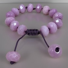 LOLA ROSE Chunky Faceted Pink / Lilac Kunzite Gemstone Bead Toggle Bracelet