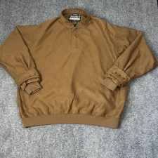 Zero Restriction Pullover Mens XL Brown Microsuede Golf Windshirt Outerwear