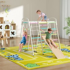 Kids Climbing Frame, Climbing Toy with Ramp and Swing for Indoor and Outdoor Pla