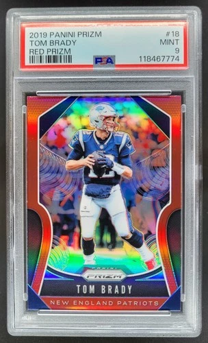 2019 Panini Prizm Tom Brady Red #18 PSA 9 New England Patriots RI