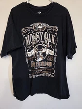 Mens Size 2XL Mossy Oak Short Sleeve Shirt In Black 