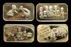Lot of 4 Vintage 1 Oz. .999 Fine Silver Art Bars    "Watergate"    1973 & 1974