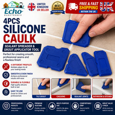 SILICONE CAULK Sealant Spreader Profile Applicator TILE GROUT FUGUE TOOL 4 PCS