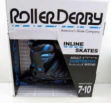 NEW Roller Derby Custom Adult In-line Skates Adult Sizes 7-10 Blue Black Skates