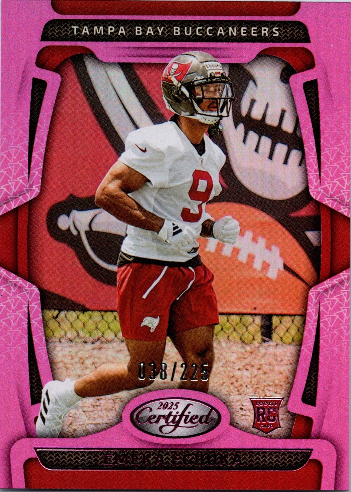 Emeka Egbuka 2025 Certified Mirror Pink RC /225 #197 Mint
