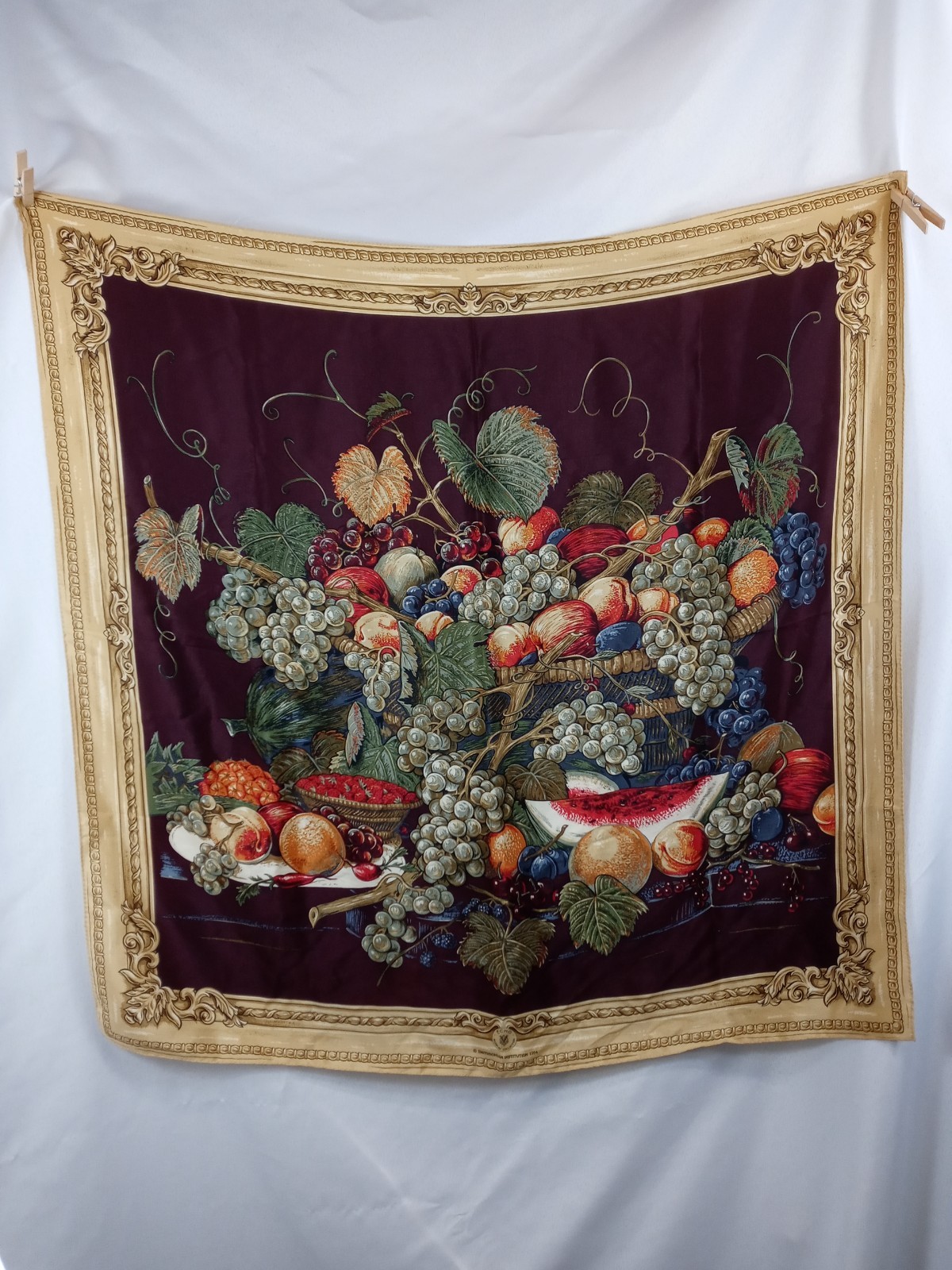 Smithsonian Echo Museum Vintage 1994 Fruit Design Scarf-image